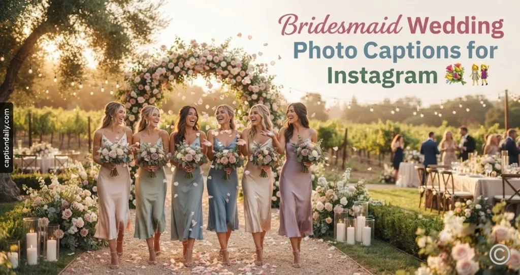 Bridesmaid Wedding Photo Captions for Instagram 