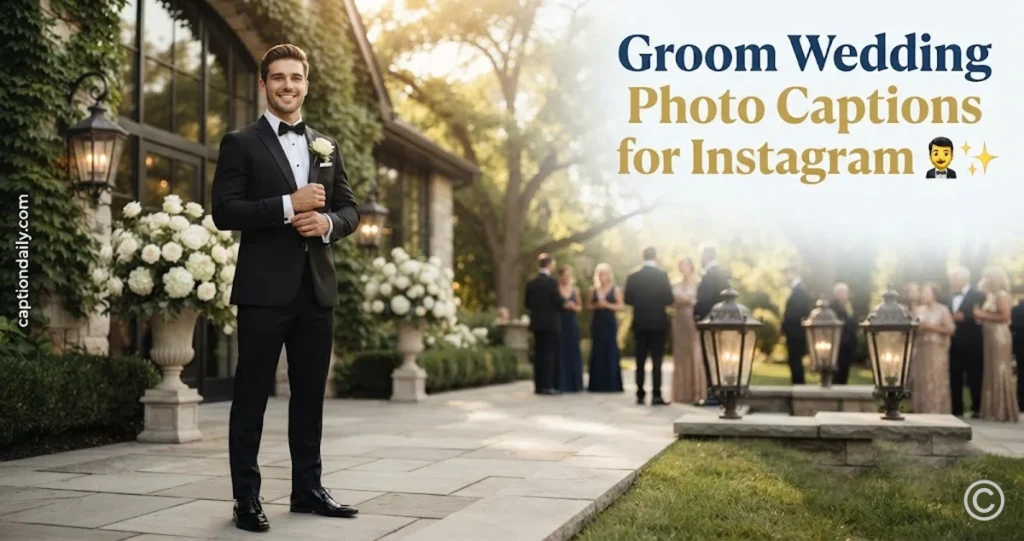 Groom Wedding Photo Captions for Instagram