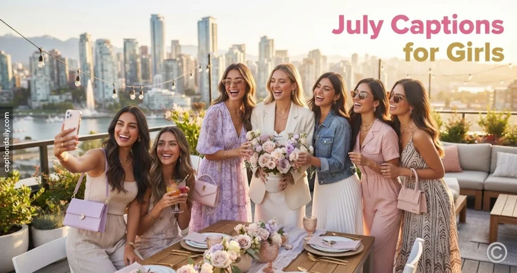 July Captions for Girls 
