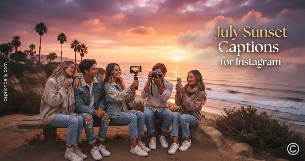 July Sunset Captions for Instagram