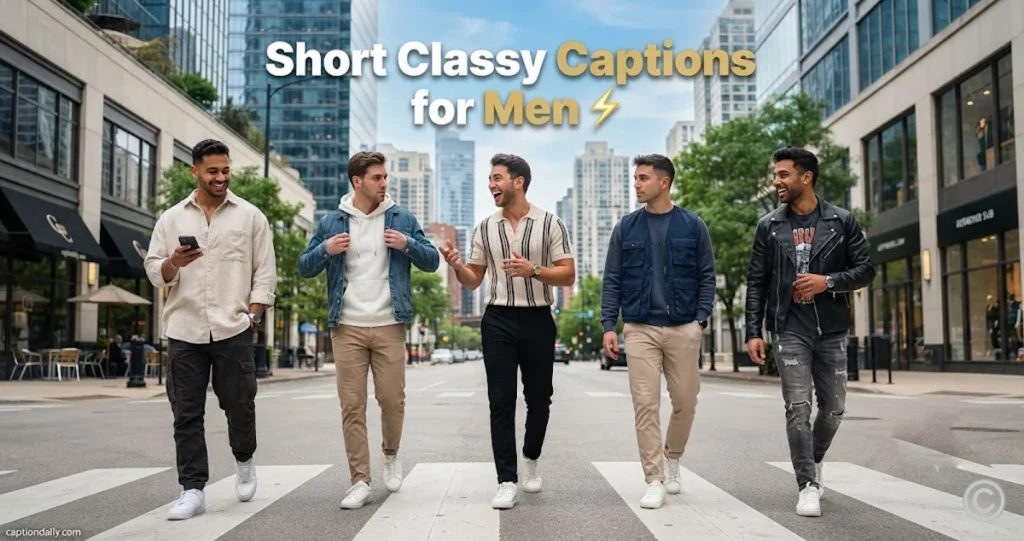 Short Classy Captions for Men