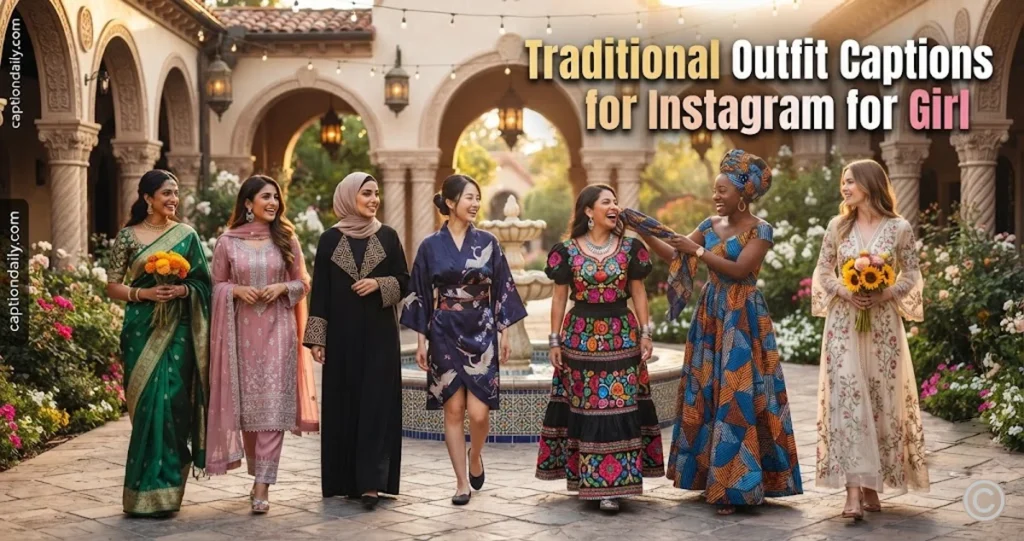 Traditional Outfit Captions for Instagram for Girl 