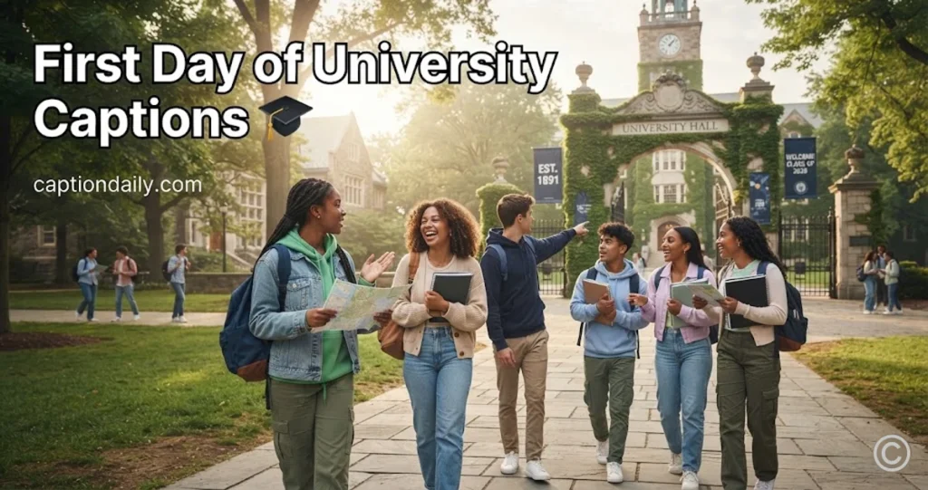 First Day of University Captions