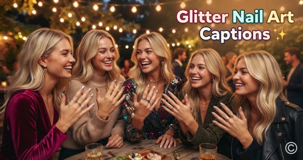 Glitter Nail Art Captions 