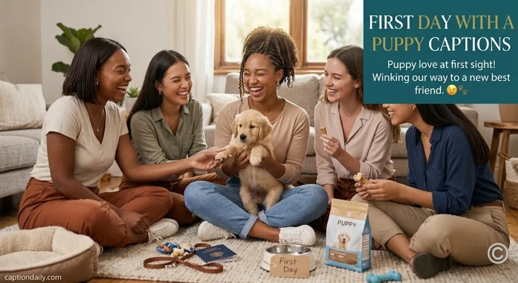 First Day With a New Puppy Captions